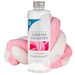 Mamamanuela Lampe catalytique Bleu Gris Mat + Parfum Lollipop 200 ml - Élimine les mauvaises odeurs, parfume et améliore la qualité de l'air* Désodorisant Et Parfum D'Ambiance