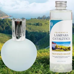 Lampe catalytique Bleu-Gris Mat + Arôme Provence Breeze 500 ml - Élimine mauvaises odeurs, parfume et améliore la qualité de l'air>Mamamanuela Clearance