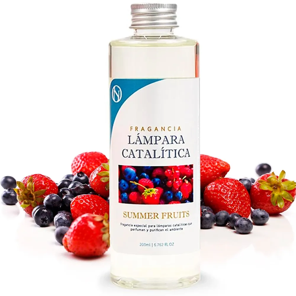 Mamamanuela Lampe catalytique Bleu-Gris Mat + Arôme Summer Fruits 500 ml - Élimine mauvaises odeurs, parfume et améliore la qualité de l'air* Désodorisant Et Parfum D'Ambiance