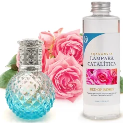 Lampe catalytique Blue Diamonds + Parfum Bed of Roses 200 ml - Élimine mauvaises odeurs, parfume et améliore la qualité de l'air>Mamamanuela Discount