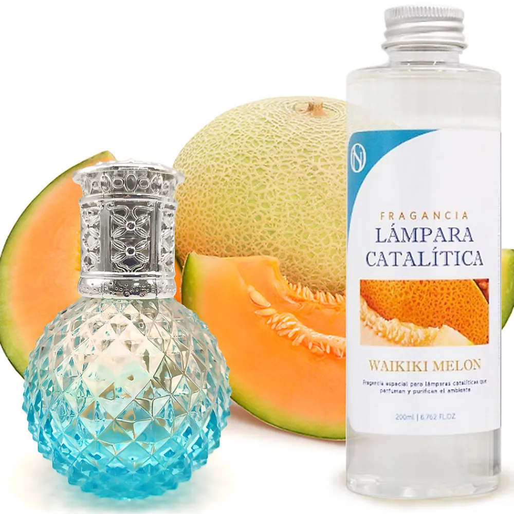 Lampe catalytique Blue Diamonds + Parfum Waikiki Melon 500 ml - Élimine mauvaises odeurs, parfume et améliore qualité de l'air>Mamamanuela Discount