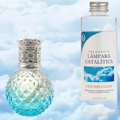 Lampe catalytique Blue Diamonds + Parfum Cotton Clean 500 ml - Élimine mauvaises odeurs, parfume et améliore qualité de l'air>Mamamanuela Outlet