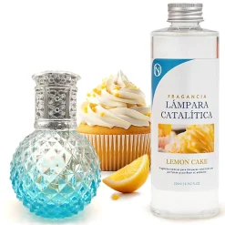 Mamamanuela Lampe catalytique Blue Diamonds + Parfum Lemon Cake 500 ml - Élimine les mauvaises odeurs, parfume et améliore la qualité de l'air* Désodorisant Et Parfum D'Ambiance