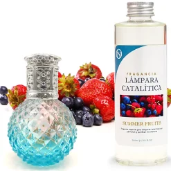 Lampe catalytique Blue Diamonds + Parfum Summer Fruits 500 ml - Élimine mauvaises odeurs, parfume et améliore qualité de l'air>Mamamanuela Best