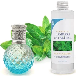 Lampe catalytique Blue Diamonds + Parfum Mountain Mint 200 ml - Élimine mauvaises odeurs, parfume et améliore qualité de l'air>Mamamanuela Clearance