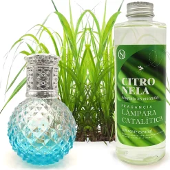 Lampe catalytique Blue Diamonds + Parfum Citronnelle 500 ml - Élimine mauvaises odeurs, parfume et améliore la qualité de l'air>Mamamanuela Hot