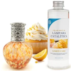 Mamamanuela Lampe catalytique Drops Orange + Parfum Lemon Cake 200 ml - Élimine les mauvaises odeurs, parfume et améliore la qualité de l'air* Désodorisant Et Parfum D'Ambiance