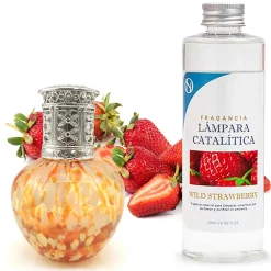 Mamamanuela Lampe catalytique Drops Orange + Parfum Wild Strawberry 200 ml - Élimine mauvaises odeurs, parfume et améliore la qualité de l'air* Désodorisant Et Parfum D'Ambiance