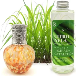 Mamamanuela Lampe catalytique Drops Orange + Parfum Citronnelle 200 ml - Élimine les mauvaises odeurs, parfume et améliore la qualité de l'air* Désodorisant Et Parfum D'Ambiance