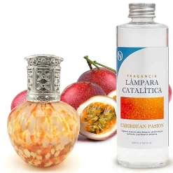 Mamamanuela Lampe catalytique Drops Orange + Parfum Caribbean Passion 200 ml - Élimine mauvaises odeurs, parfume et améliore qualité de l'air* Désodorisant Et Parfum D'Ambiance