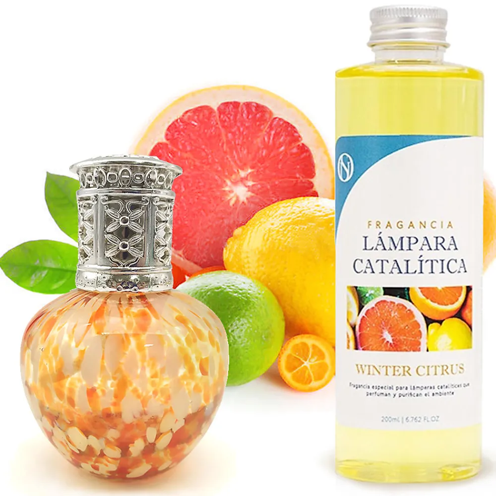 Lampe catalytique Drops Orange + Parfum Winter Citrus 200 ml - Élimine mauvaises odeurs, parfume et améliore la qualité de l'air>Mamamanuela Online