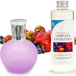 Lampe catalytique Fuchsia Mat + Arôme Summer Fruits 200 ml - Élimine les mauvaises odeurs, parfume et améliore la qualité de l'air>Mamamanuela Outlet