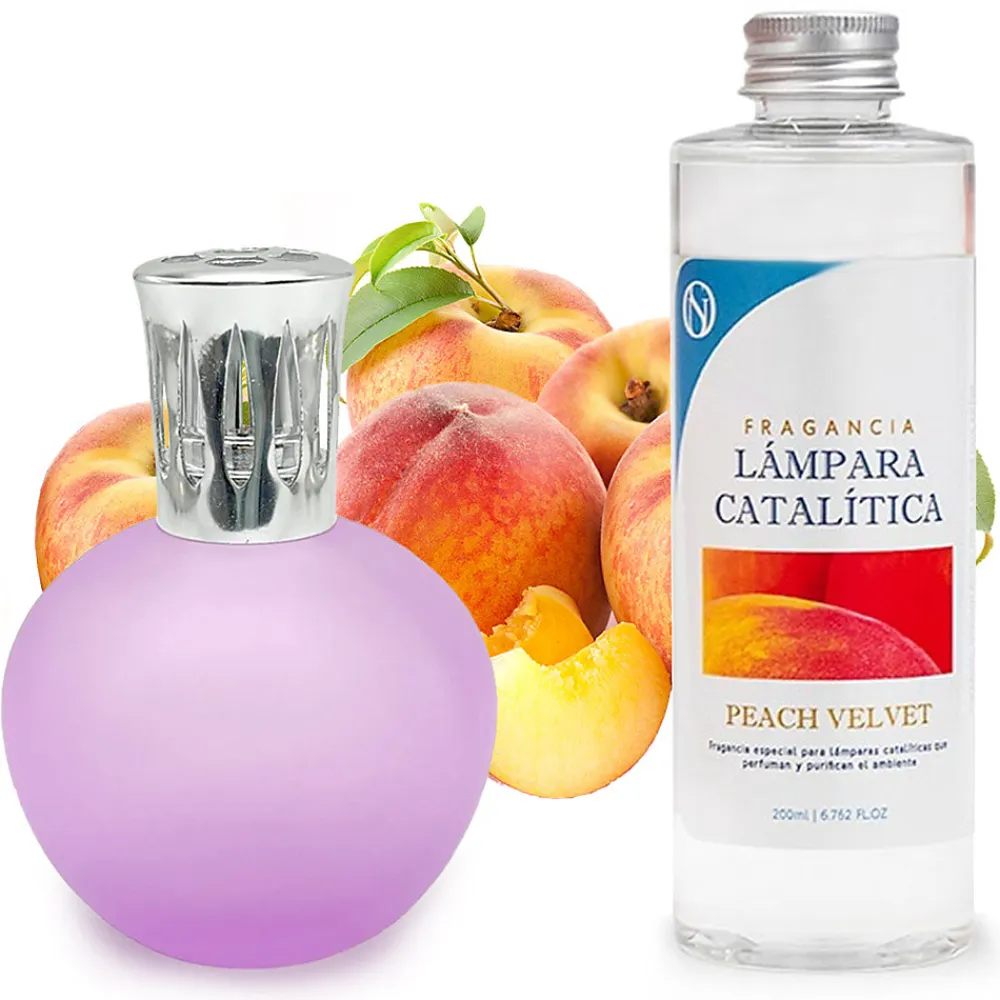 Lampe catalytique Fuchsia Mat + Arôme Peach Velvet 200 ml - Élimine les mauvaises odeurs, parfume et améliore la qualité de l'air>Mamamanuela Outlet