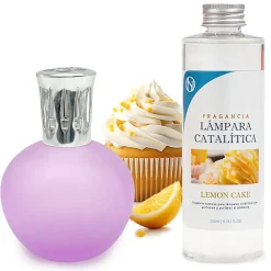 Mamamanuela Lampe catalytique Fuchsia Mat + Parfum Lemon Cake 200 ml - Élimine les mauvaises odeurs, parfume et améliore la qualité de l'air* Désodorisant Et Parfum D'Ambiance