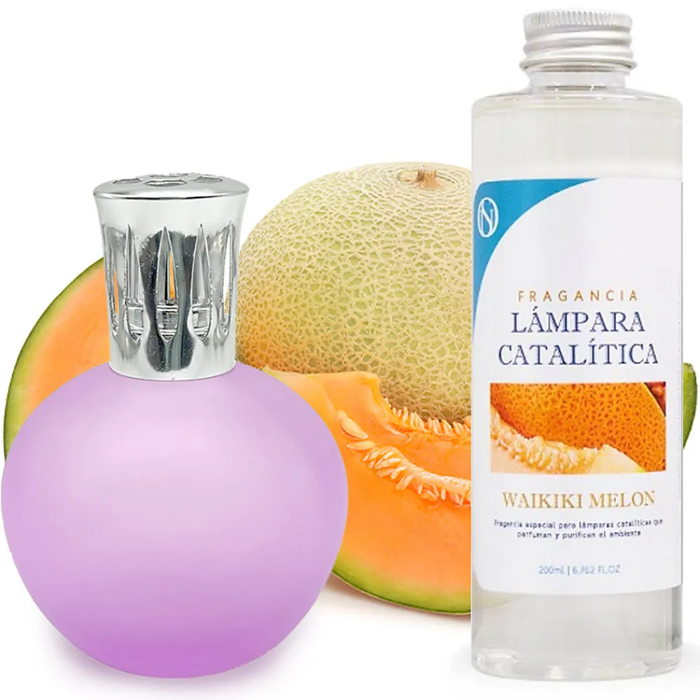 Lampe catalytique Fuchsia Mat + Arôme Waikiki Melon 500 ml - Élimine les mauvaises odeurs, parfume et améliore la qualité de l'air>Mamamanuela Outlet