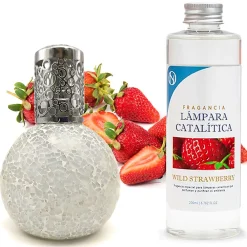 Lampe catalytique Mosaïque Blanc + Arôme Wild Strawberry 200 ml - Élimine mauvaises odeurs, parfume et améliore qualité de l'air>Mamamanuela Outlet