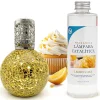 Lampe catalytique Mosaïque Doré + Parfum Lemon Cake 500 ml - Élimine mauvaises odeurs, parfume et améliore la qualité de l'air>Mamamanuela Sale