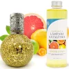 Lampe catalytique Mosaïque Doré + Arôme Winter Citrus 500 ml - Élimine mauvaises odeurs, parfume et améliore la qualité de l'air>Mamamanuela Outlet
