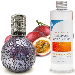 Lampe catalytique Mosaïque de minuit + Caribbean Passion 200 ml - Élimine mauvaises odeurs, parfume et améliore qualité de l'air>Mamamanuela Best