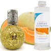Mamamanuela Lampe catalytique Mosaïque Doré + Arôme Waikiki Melon 200 ml - Élimine mauvaises odeurs, parfume et améliore la qualité de l'air* Désodorisant Et Parfum D'Ambiance