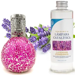 Lampe catalytique Mosaïque Fuchsia + Lavender Expression 500 ml - Élimine mauvaises odeurs, parfume et améliore qualité de l'air>Mamamanuela Outlet