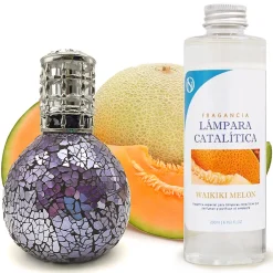 Lampe catalytique Mosaïque de minuit + Waikiki Melon 500 ml - Élimine mauvaises odeurs, parfume et améliore la qualité de l'air>Mamamanuela New