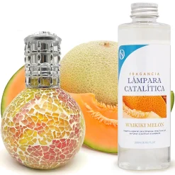 Lampe catalytique Mosaïque Bicolore + Parfum Waikiki Melon 500 ml - Élimine mauvaises odeurs, parfume et améliore qualité de l'air>Mamamanuela Online