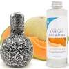 Mamamanuela Lampe catalytique Mosaïque Noir + Parfum Waikiki Melon 200 ml - Élimine mauvaises odeurs, parfume et améliore la qualité de l'air* Désodorisant Et Parfum D'Ambiance