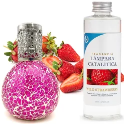 Mamamanuela Lampe catalytique Mosaïque Fuchsia + Wild Strawberry 500 ml - Élimine mauvaises odeurs, parfume et améliore qualité de l'air* Désodorisant Et Parfum D'Ambiance