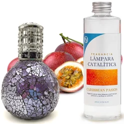 Mamamanuela Lampe catalytique Mosaïque de minuit + Caribbean Passion 500 ml - Élimine mauvaises odeurs, parfume et améliore qualité de l'air* Désodorisant Et Parfum D'Ambiance