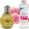 Lampe catalytique Mosaïque Doré + Parfum Bed of Roses 200 ml - Élimine mauvaises odeurs, parfume et améliore la qualité de l'air>Mamamanuela Hot