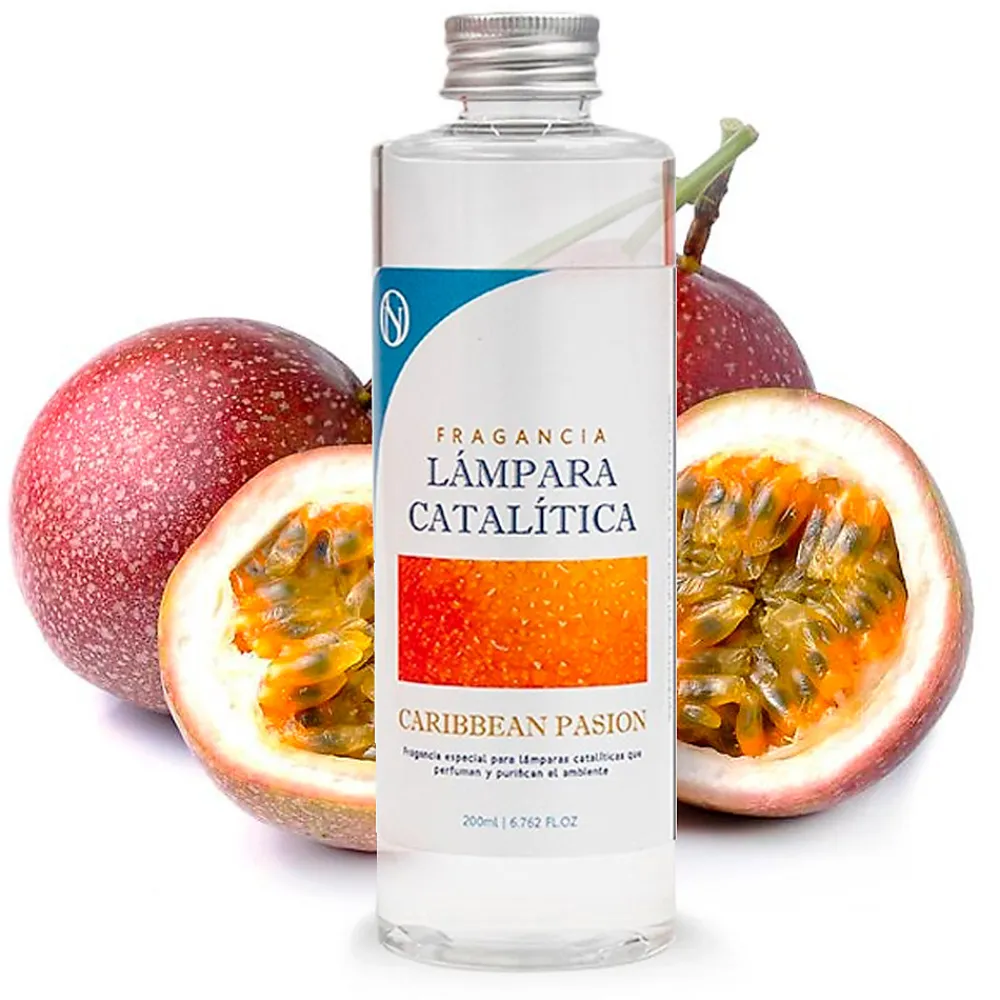 Lampe catalytique Mosaïque Doré + Parfum Caribbean Passion 200 ml - Élimine mauvaises odeurs, parfume et améliore qualité de l'air>Mamamanuela Online