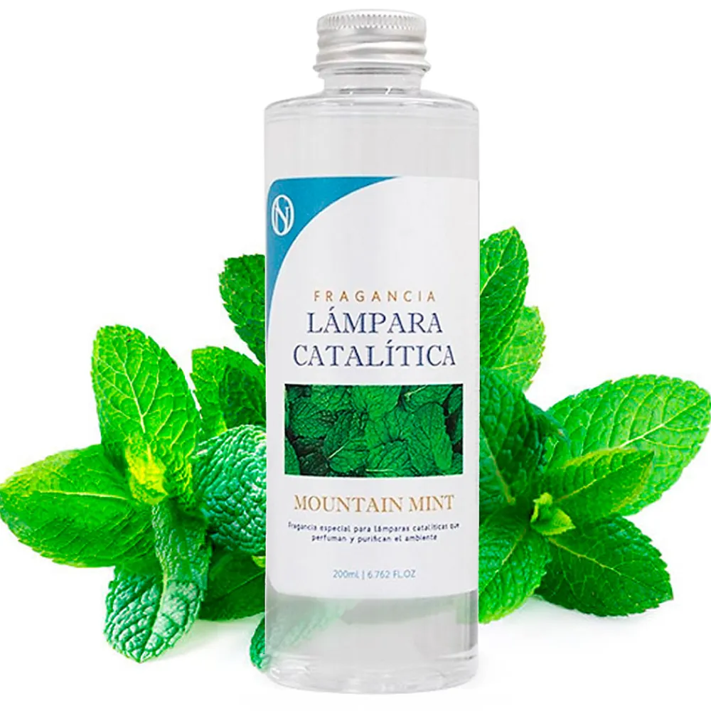 Lampe catalytique Mosaïque Noir + Parfum Mountain Mint 500 ml - Élimine mauvaises odeurs, parfume et améliore la qualité de l'air>Mamamanuela Online