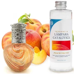 Mamamanuela Lampe catalytique Orange Waves + Parfum Peach Velvet 500 ml - Élimine mauvaises odeurs, parfume et améliore la qualité de l'air* Désodorisant Et Parfum D'Ambiance