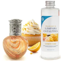 Lampe catalytique Orange Waves + Parfum Lemon Cake 200 ml - Élimine les mauvaises odeurs, parfume et améliore la qualité de l'air>Mamamanuela Discount