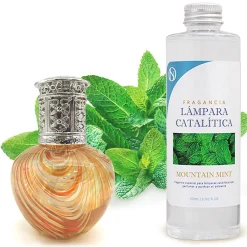 Lampe catalytique Orange Waves + Parfum Mountain Mint 500 ml - Élimine mauvaises odeurs, parfume et améliore la qualité de l'air>Mamamanuela Outlet