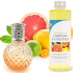 Lampe catalytique Orange Diamonds + Parfum Winter Citrus 500 ml - Élimine mauvaises odeurs, parfume et améliore qualité de l'air>Mamamanuela Discount