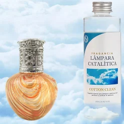 Lampe catalytique Orange Waves + Parfum Cotton Clean 200 ml - Élimine mauvaises odeurs, parfume et améliore la qualité de l'air>Mamamanuela Best