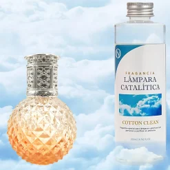 Lampe catalytique Orange Diamonds + Parfum Cotton Clean 500 ml - Élimine mauvaises odeurs, parfume et améliore la qualité de l'air>Mamamanuela Outlet