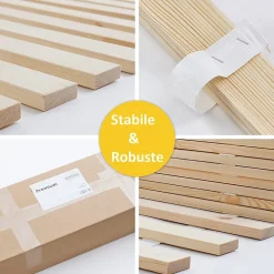 Bb Loisir Lattes sans cadre 140x200cm 14 lattes en bois massif pour soutien ferme avec sangle enroulé* Sommier