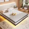 Teeno LED cadre de lit en métal, 160x200 cm, hauteur 20 cm, cadre flottant* Lit Double