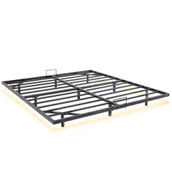 Teeno LED cadre de lit en métal, 160x200 cm, hauteur 20 cm, cadre flottant* Lit Double