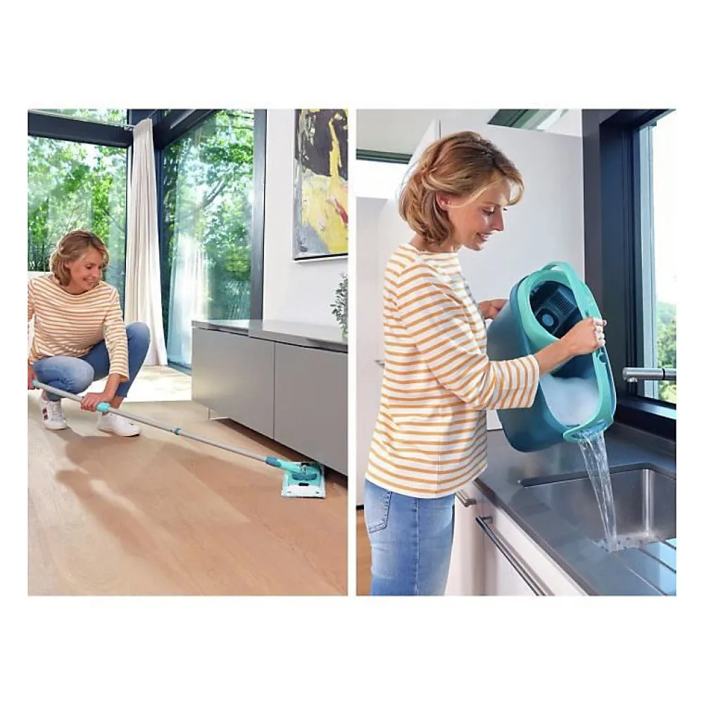 Clean Twist M Ergo mobile 52121 Kit de nettoyage sol - Balai a plat lave sol avec housse, seau a essorage facile, roule>Leifheit Clearance