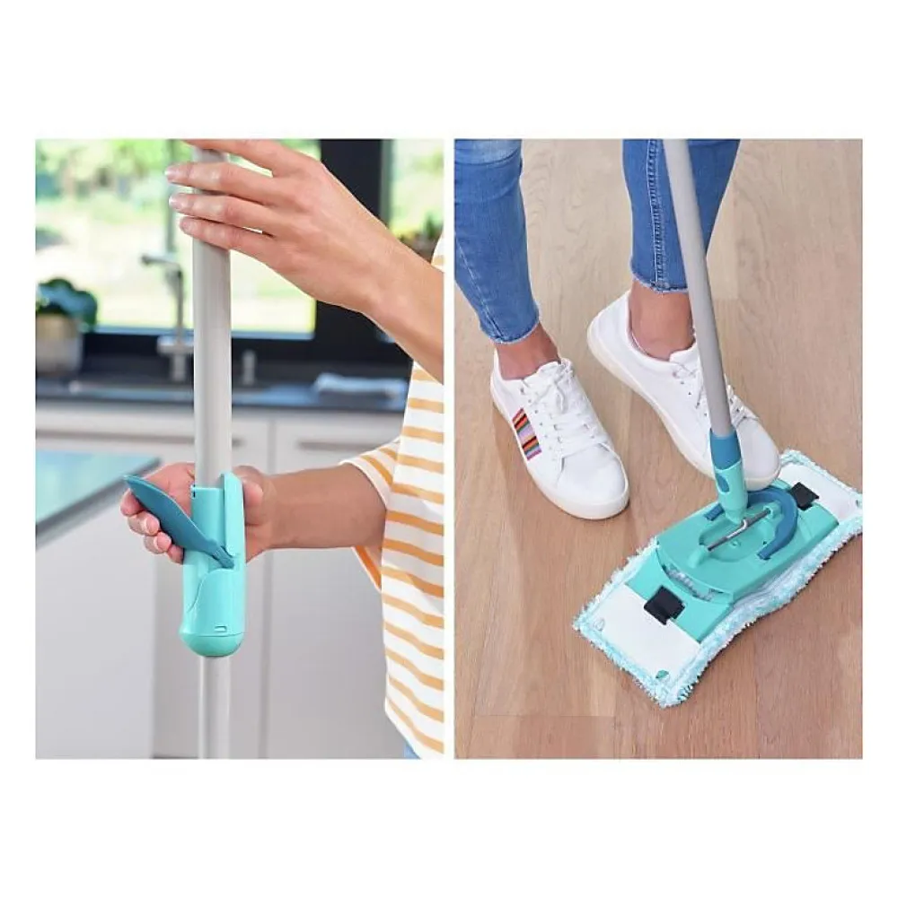 Leifheit Clean Twist M Ergo 52120 Kit de nettoyage sol - Balai a plat lave sol avec housse 33 cm et seau a essorage rotatif faci* Seau, Bassine, Récipient De Ménage