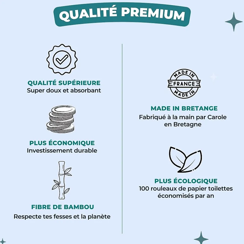 Expert Les essuies-fesses : le papier toilette lavable en fibre de bambou - Made in France* Nettoyant Pour Wc