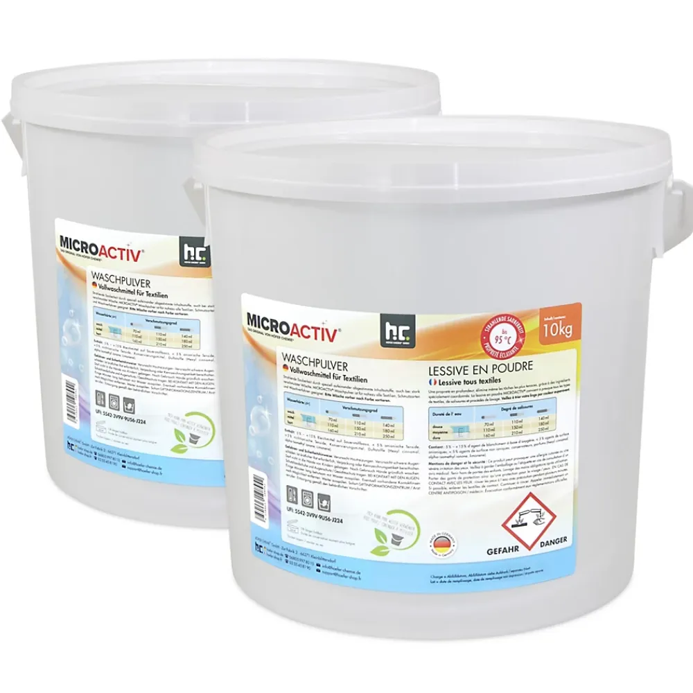 Höfer Chemie Lessive En Poudre Microactiv 20 L Puissante Pour Blanc Et Couleurs* Nettoyant Pour Salle De Bains