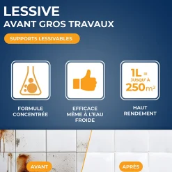 Lessive gros travaux sans rinçage 1L><noscript><img width=