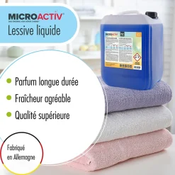 Höfer Chemie Lessive Liquide Microactiv 60 L Puissante Pour Blanc Et Couleurs, Se Dissout Facilement* Nettoyant Pour Salle De Bains