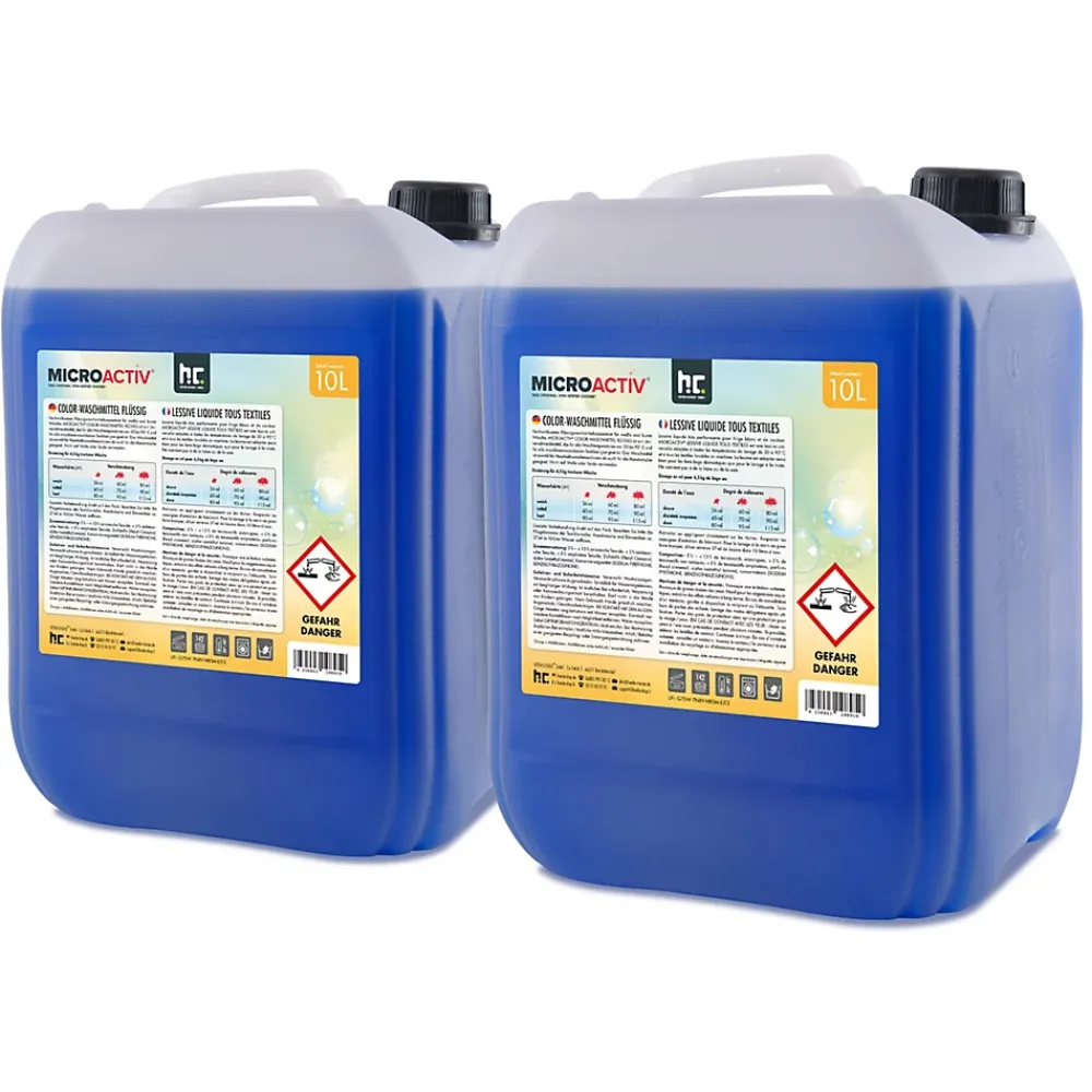 Höfer Chemie Lessive Liquide Microactiv 20 L Puissante Pour Blanc Et Couleurs Se Dissout Facilement* Nettoyant Pour Salle De Bains