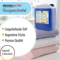 Höfer Chemie Lessive Liquide Microactiv 20 L Puissante Pour Blanc Et Couleurs Se Dissout Facilement* Nettoyant Pour Salle De Bains